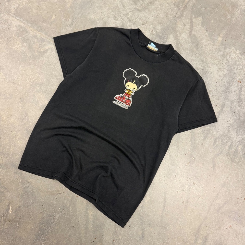 Y2K Womens Newbreed Girl Bummed Graphic Black Tee Small